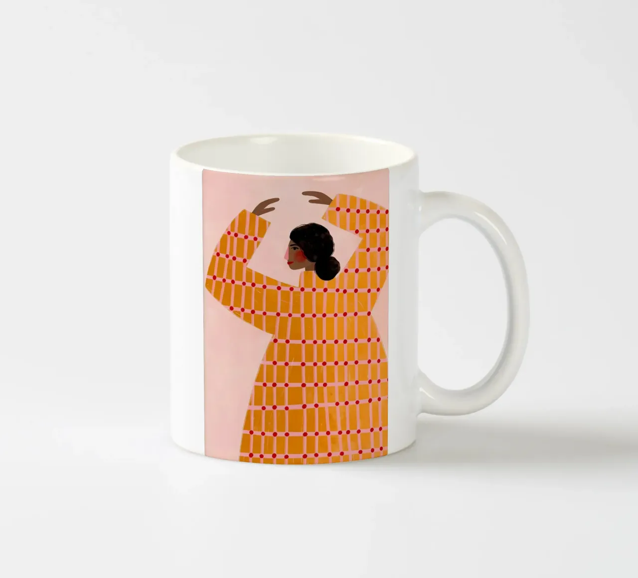 geometrisch patroon raster keramische mok van Louis Butler