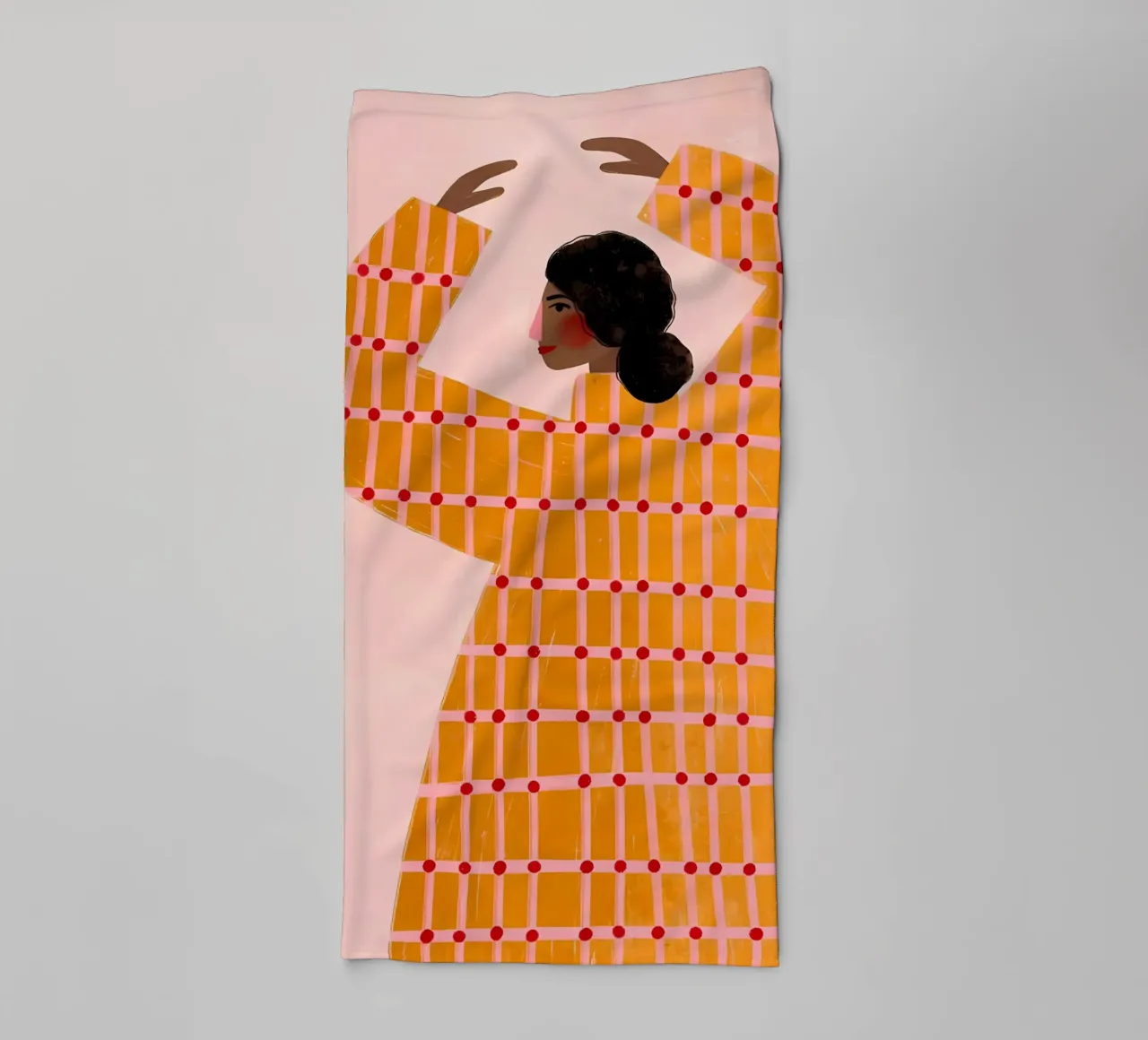 geometrisch patroon raster badhanddoek van Louis Butler