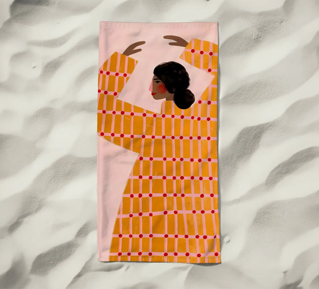 geometrisch patroon raster strandhanddoek van Louis Butler