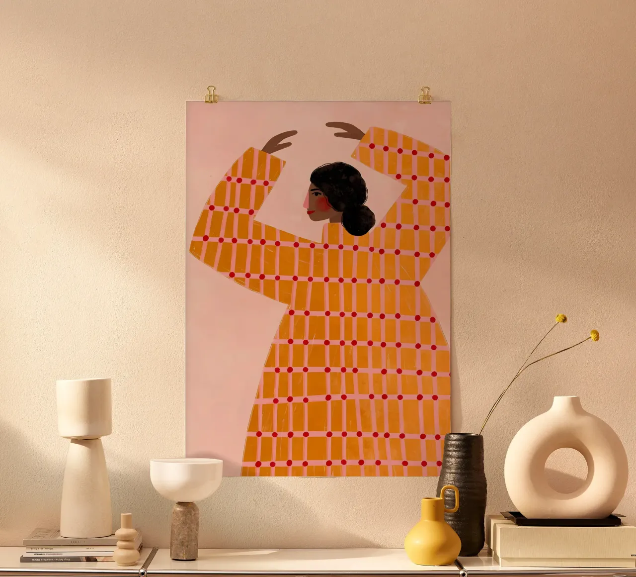 geometric pattern grid poster by Louis Butler