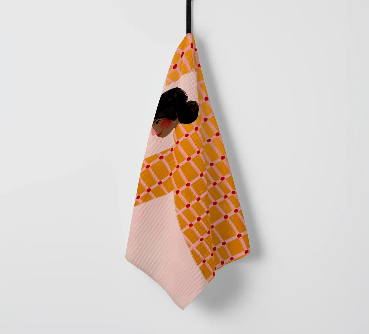geometrisch patroon raster theedoek van Louis Butler