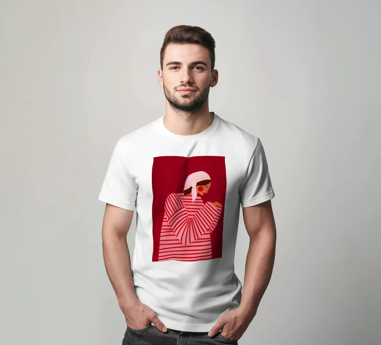 strisce rosso rosa t-shirt da Louis Butler