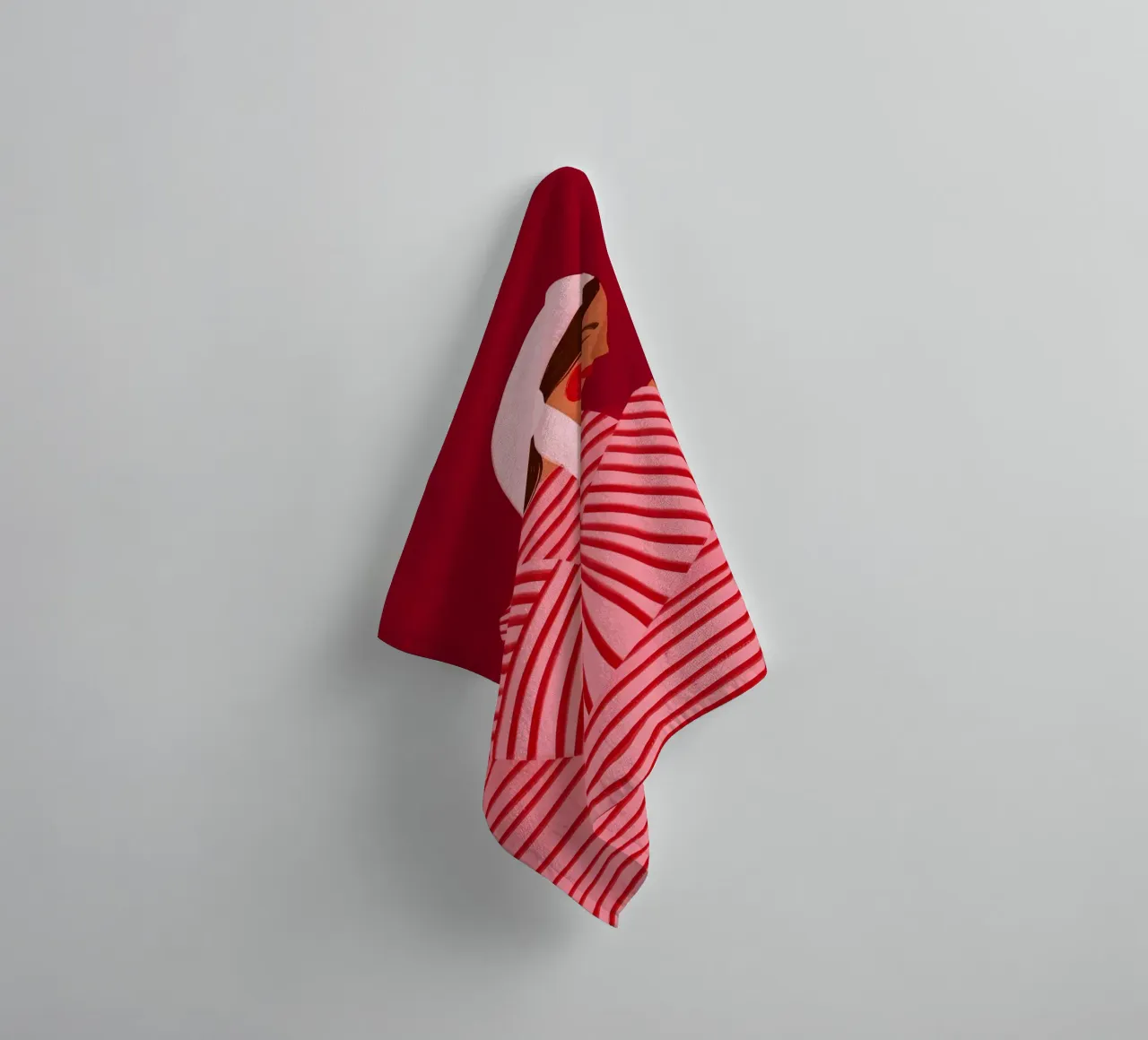 strisce rosso rosa asciugamano da bagno da Louis Butler