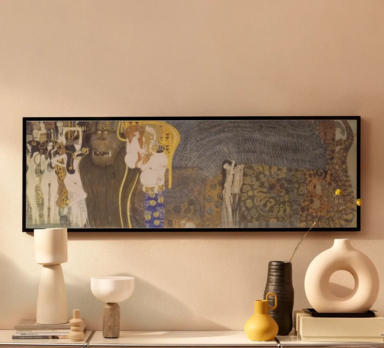 Fregio di Beethoven, 1902 di Gustav Klimt poster con telaio in legno da Roy Terrell