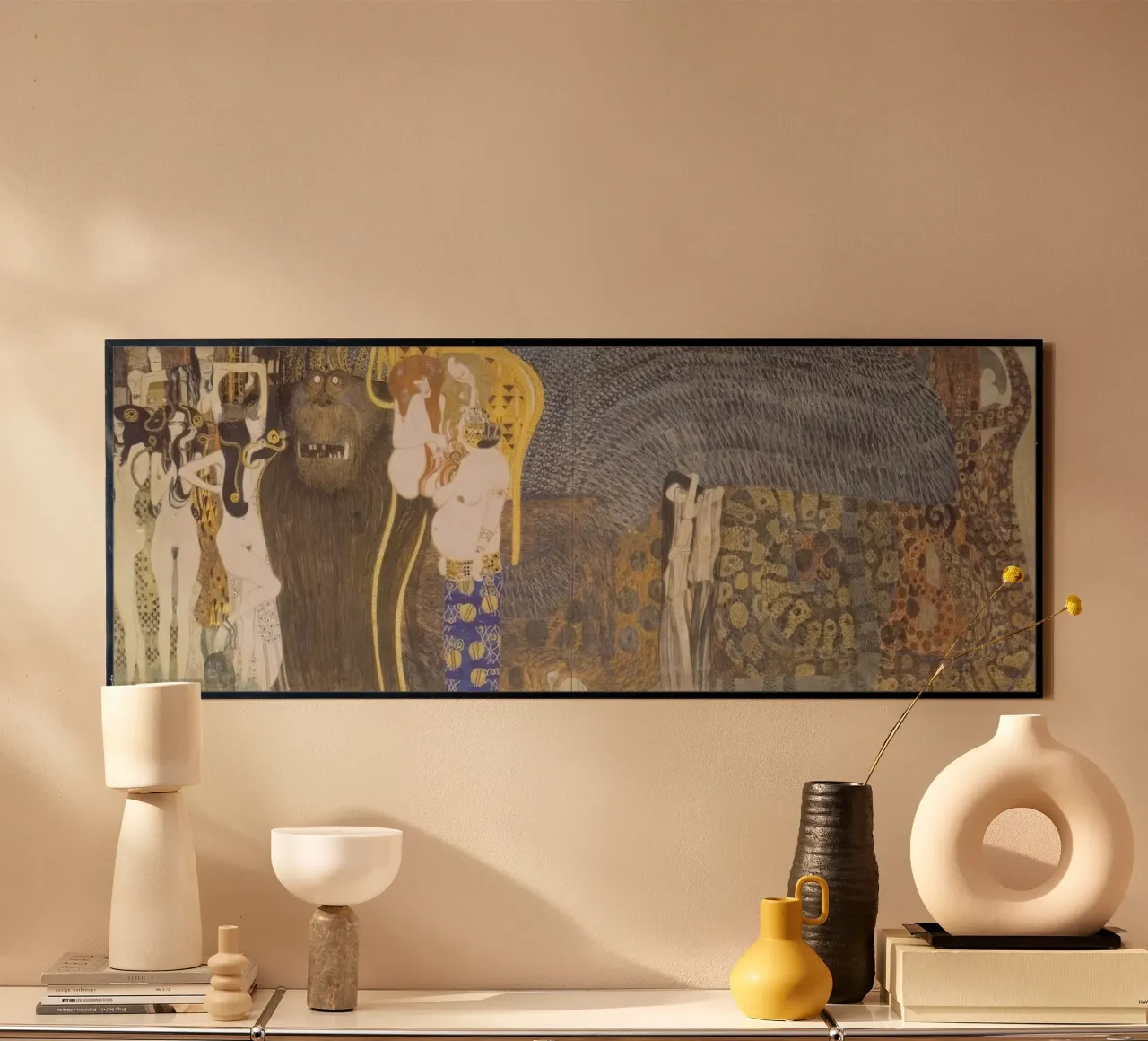 Fregio di Beethoven, 1902 di Gustav Klimt poster con telaio in legno da Roy Terrell