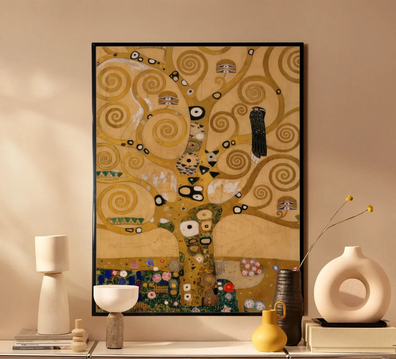 L'albero della vita sezione centrale (particolare) - Gustav Klimt poster con telaio in legno da Roy Terrell