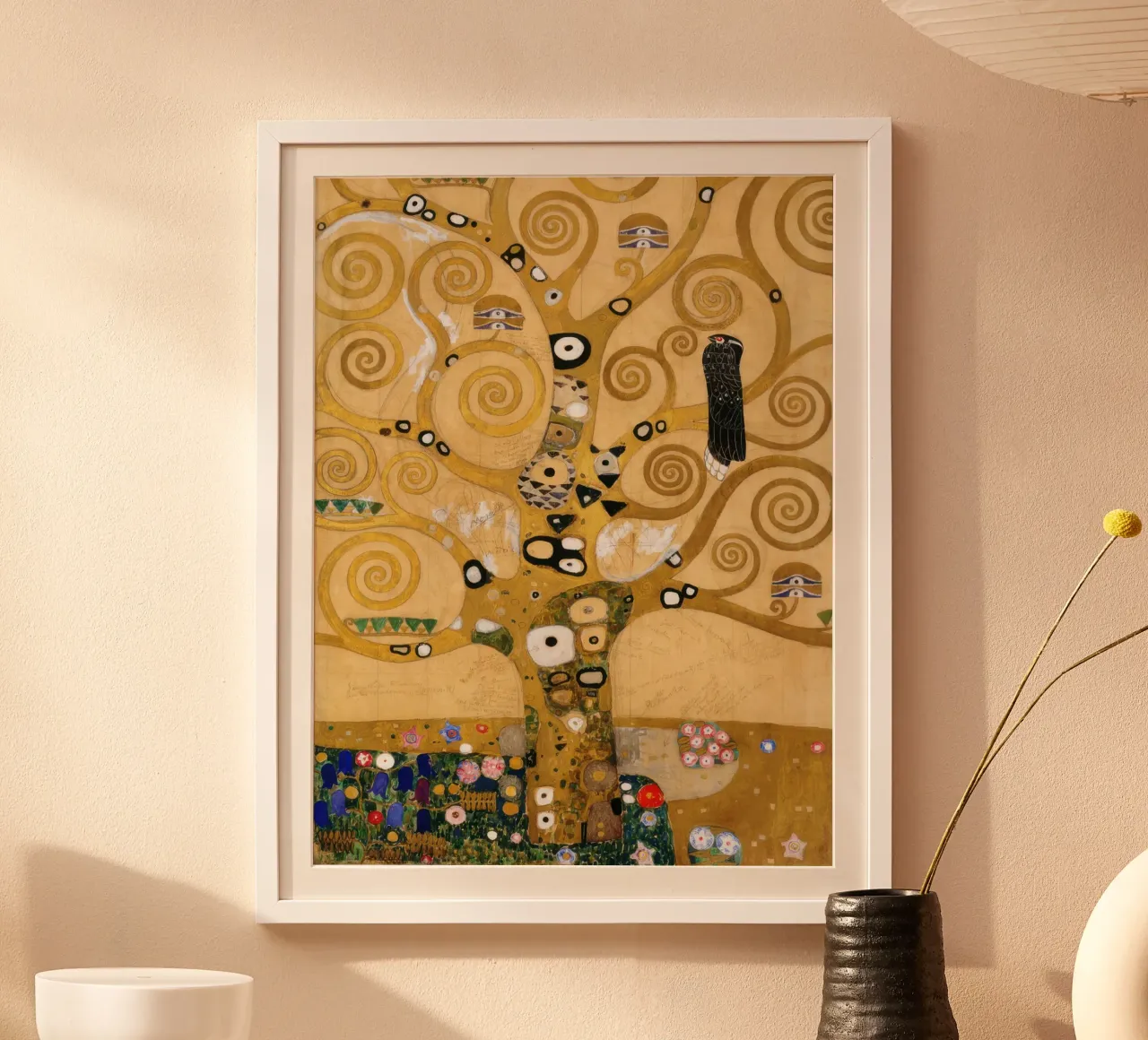 L'albero della vita sezione centrale (particolare) - Gustav Klimt poster con telaio in legno da Roy Terrell