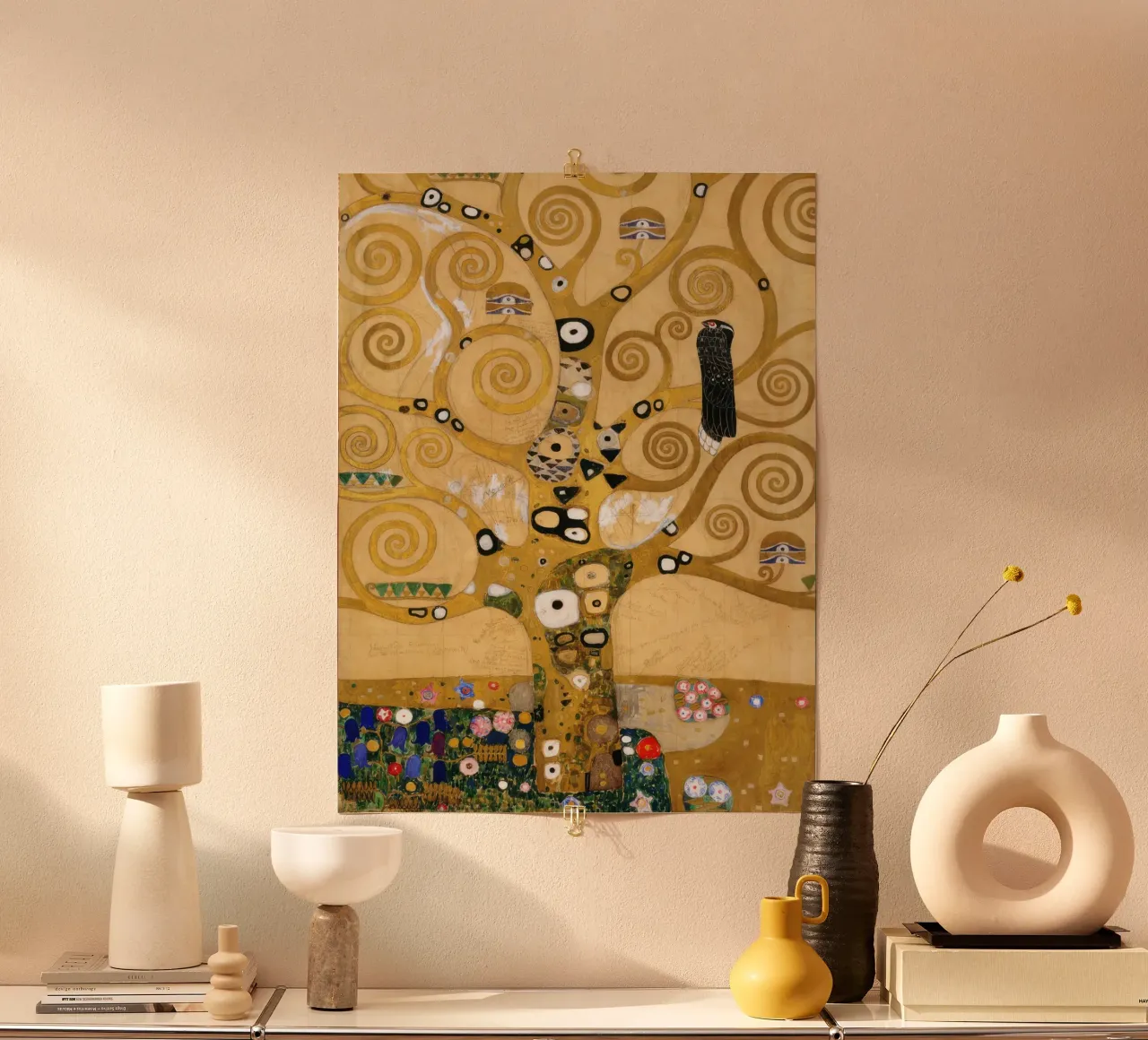 L'albero della vita sezione centrale (particolare) - Gustav Klimt poster con telaio in legno da Roy Terrell