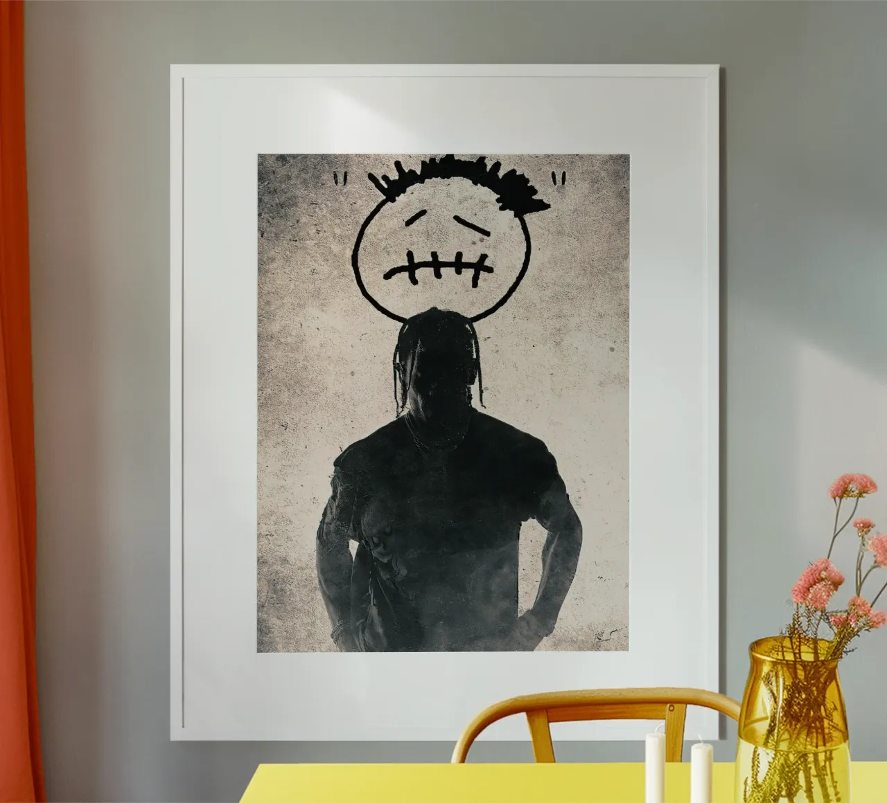 Travis Scott poster con telaio in legno da Musadad Shop