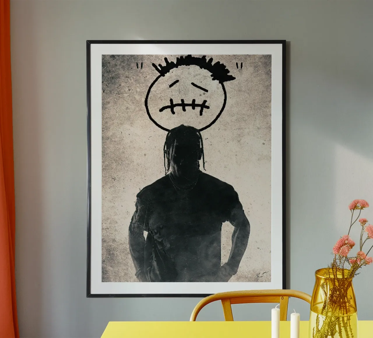 Travis Scott poster con telaio in legno da Musadad Shop