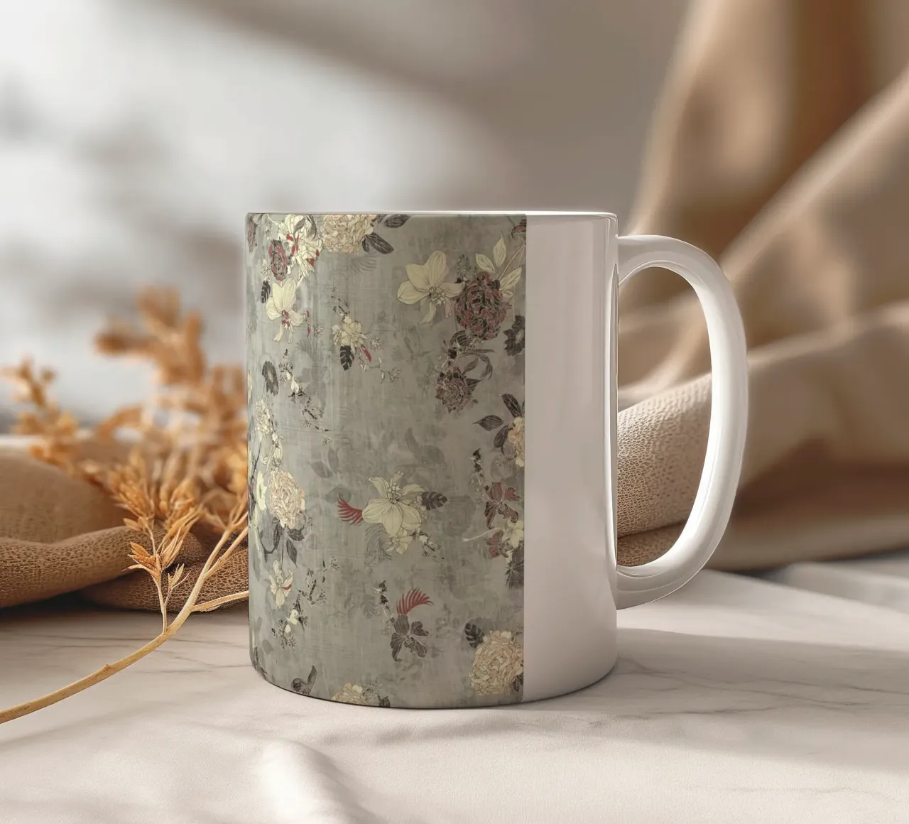 oriente grigio crema tazza in ceramica da Giulio Iurissevich