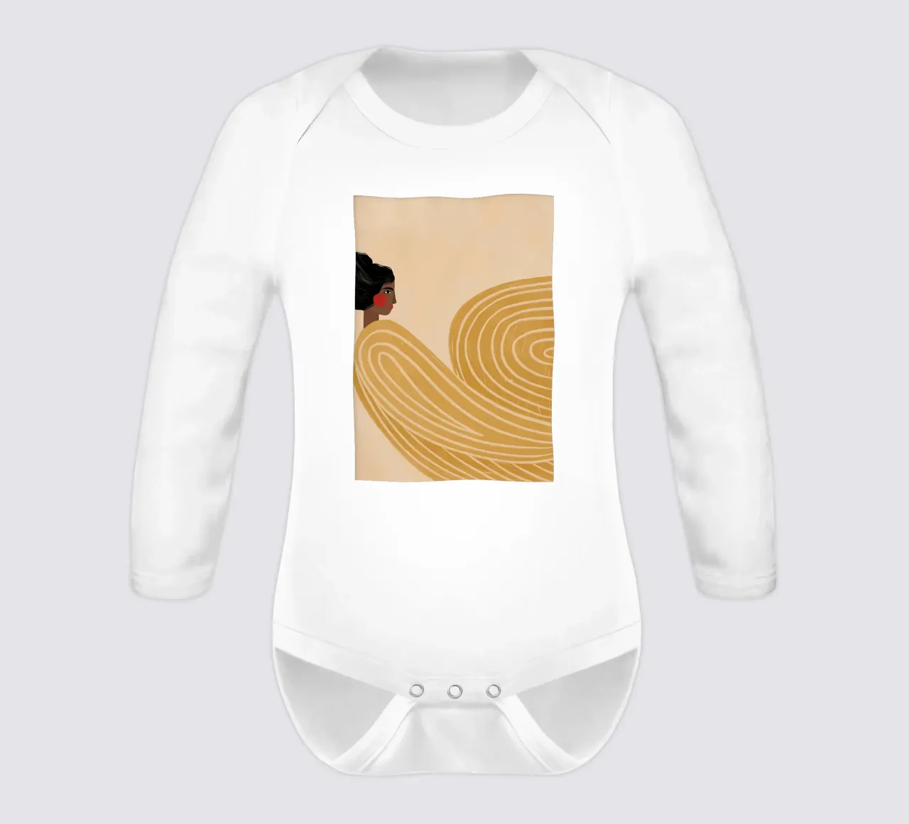 zijprofiel haar abstract-patroon babyrompertje lange mouwen van Louis Butler