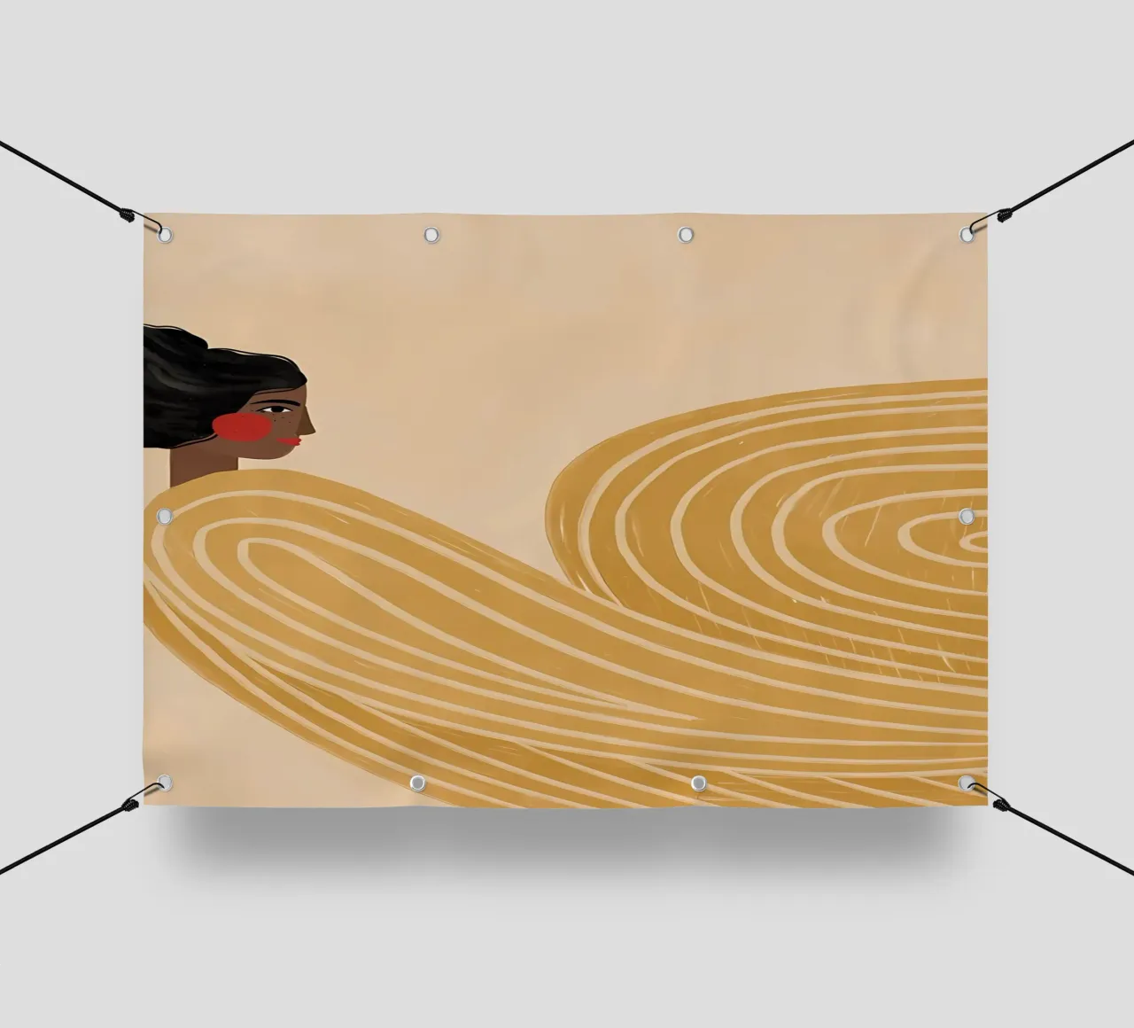 zijprofiel haar abstract-patroon pvc-zeil van Louis Butler