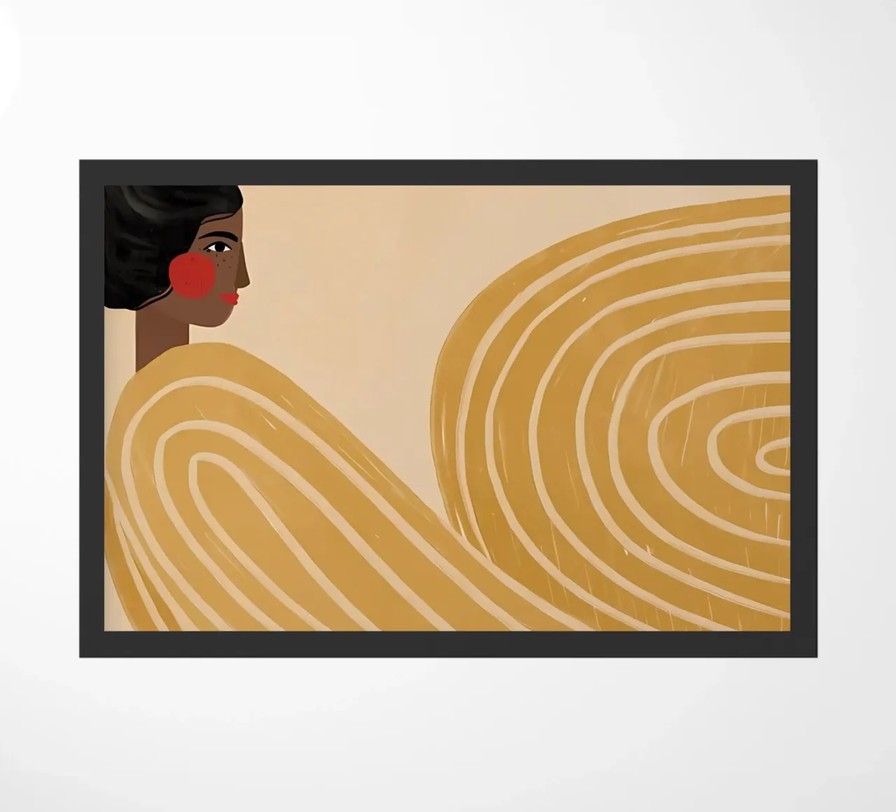 zijprofiel haar abstract-patroon deurmat van Louis Butler