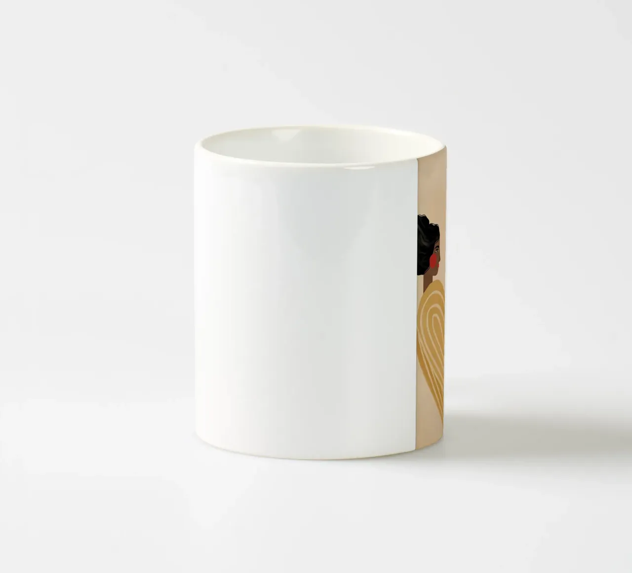 zijprofiel haar abstract-patroon keramische mok van Louis Butler