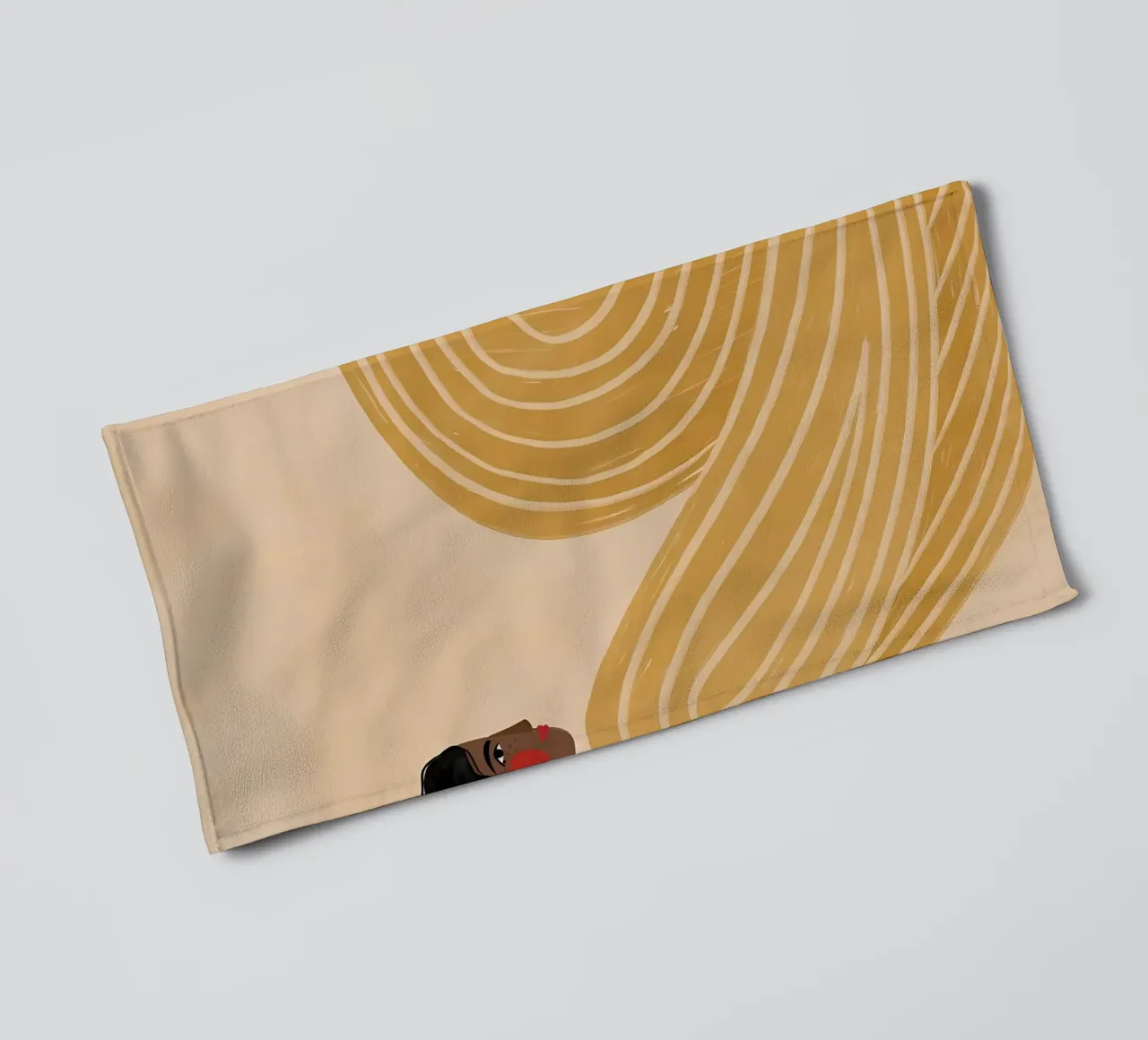 side profile hair abstract-pattern towel by Louis Butler