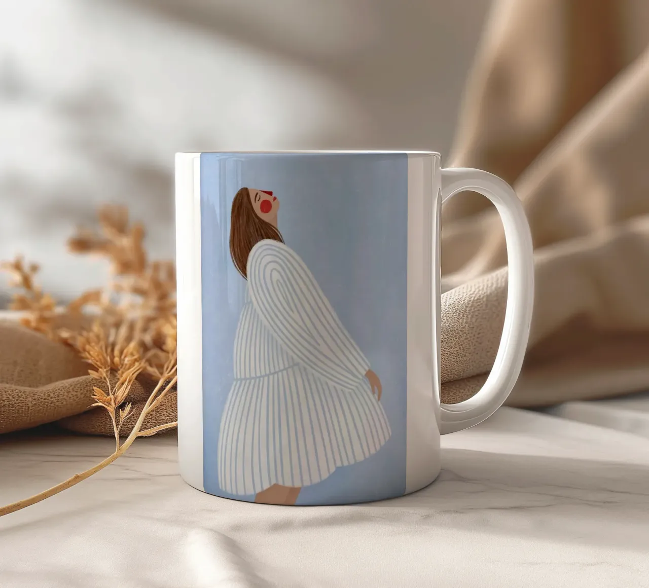 abito a righe bianche tazza in ceramica da Louis Butler