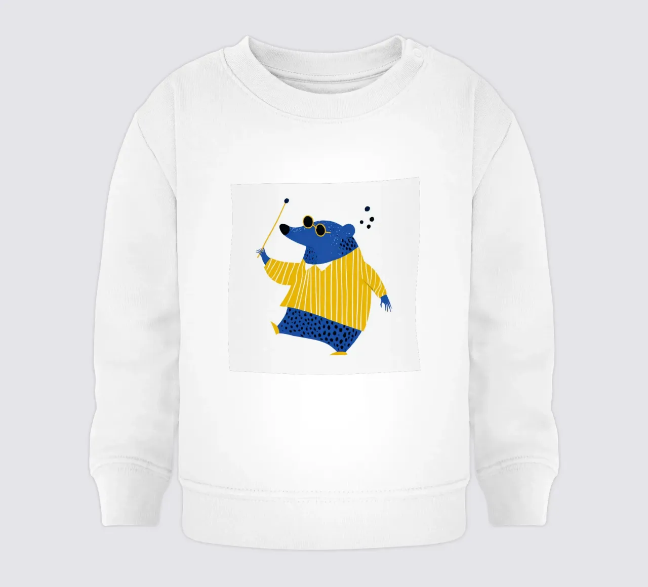 Talpa cieca con maglione giallo a righe Vivaio scandinavo felpa neonato da Modern Muse