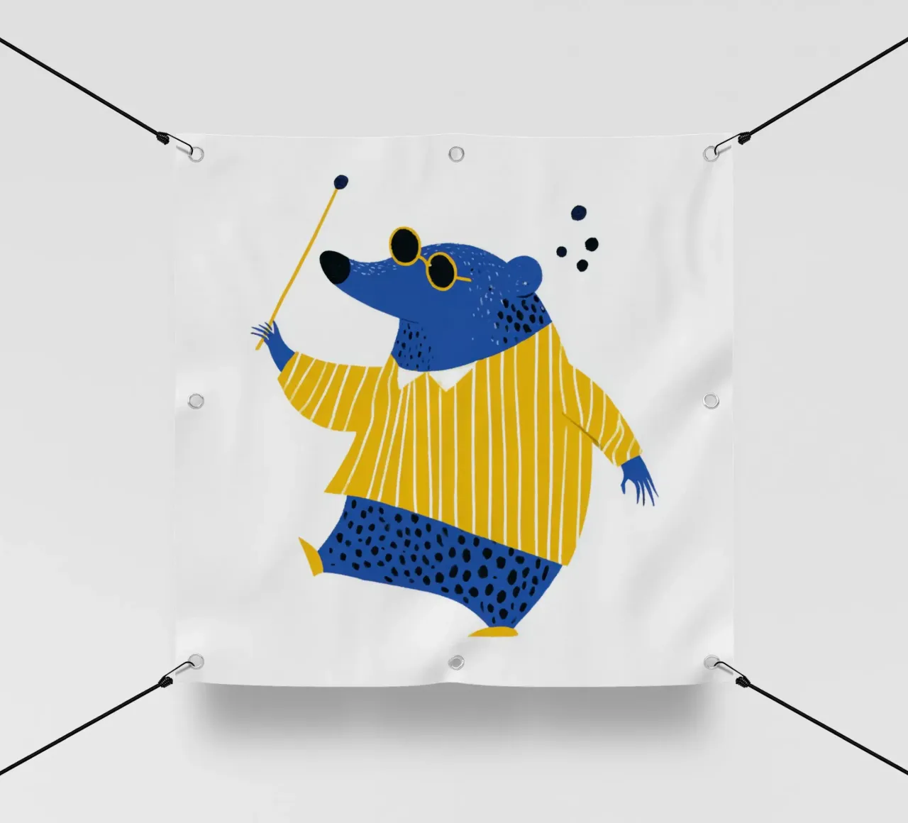 Talpa cieca con maglione giallo a righe Vivaio scandinavo telo in pvc da Modern Muse