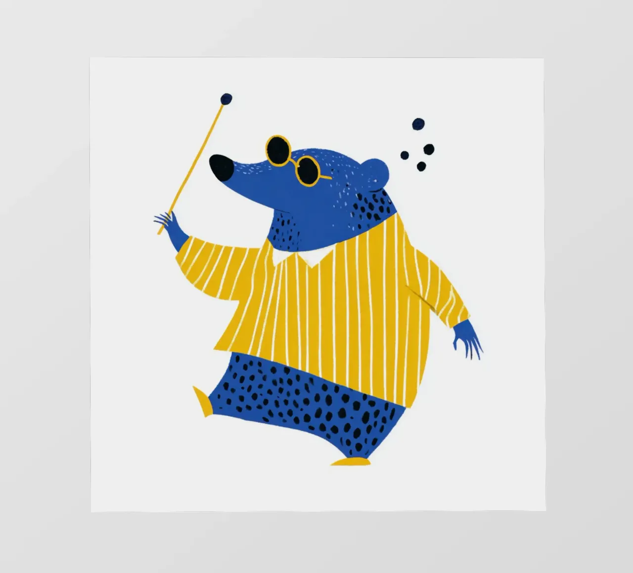 Talpa cieca con maglione giallo a righe Vivaio scandinavo telo in pvc da Modern Muse