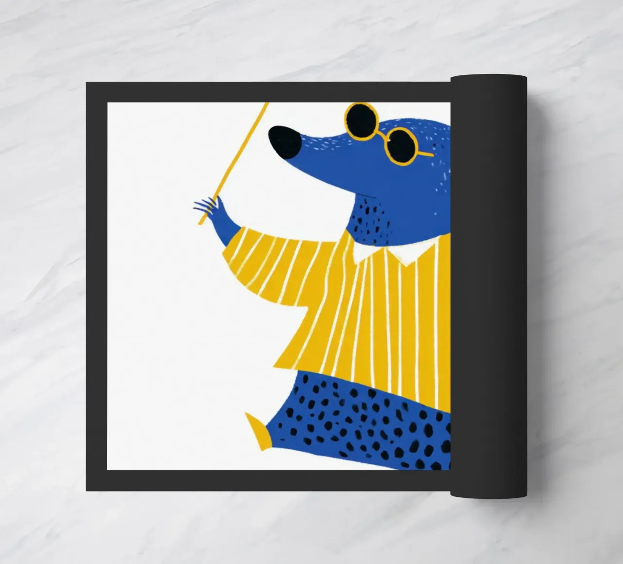 Talpa cieca con maglione giallo a righe Vivaio scandinavo zerbino da Modern Muse