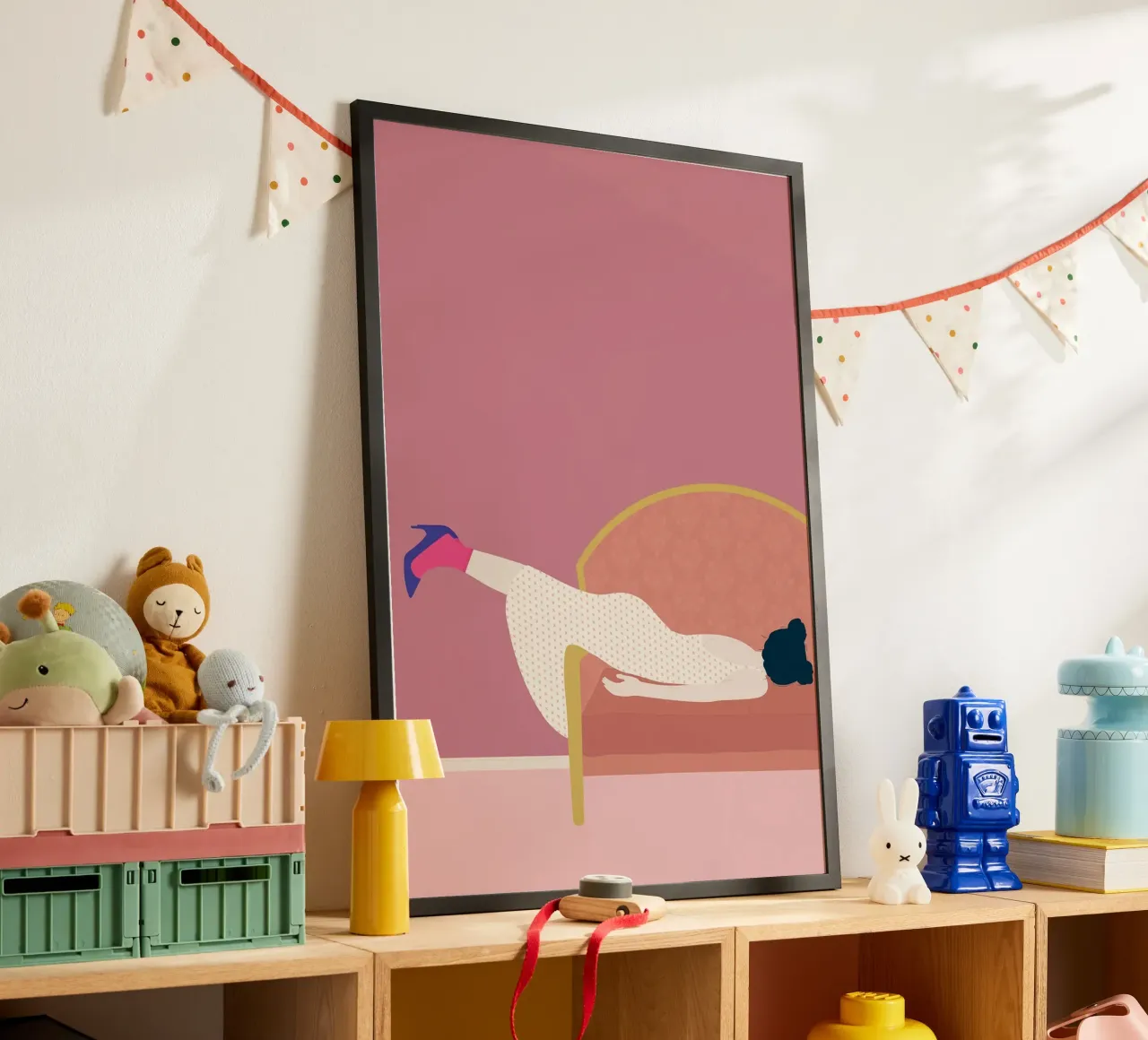 Stato d'animo poster con telaio in legno da Louis Butler