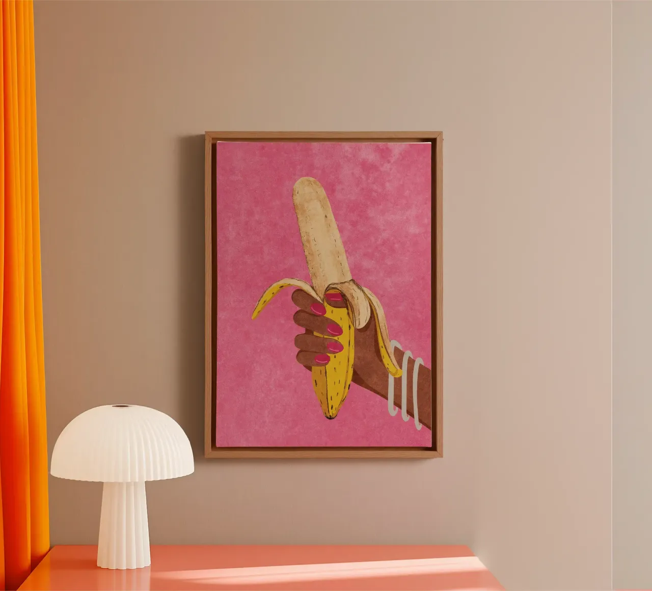 Banaan canvas met Baklijst van Louis Butler