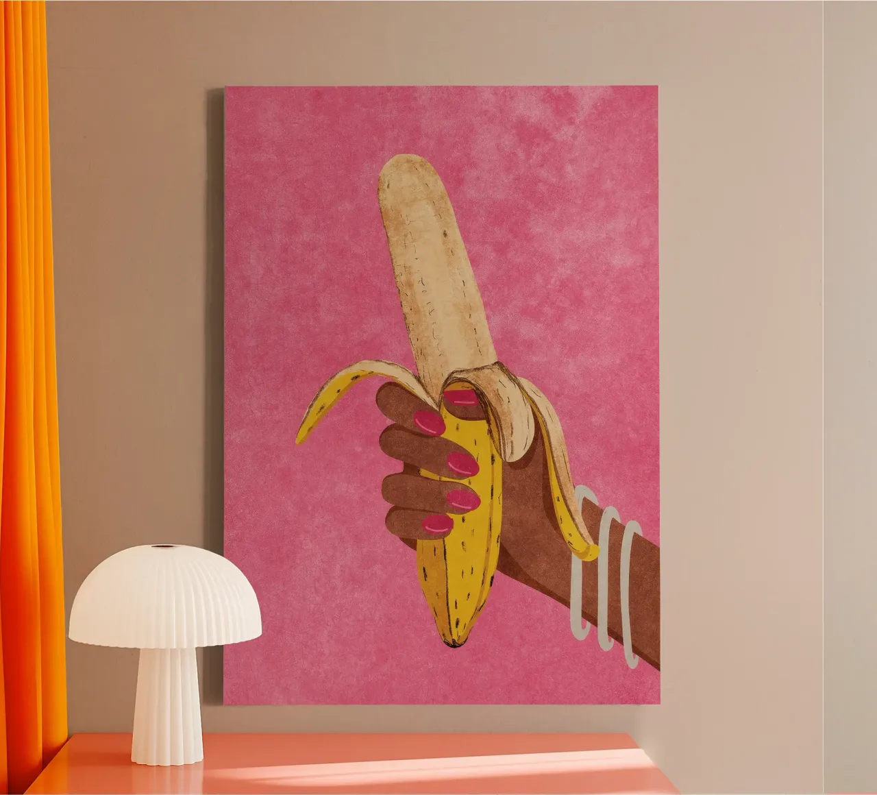 Banaan canvas met Baklijst van Louis Butler