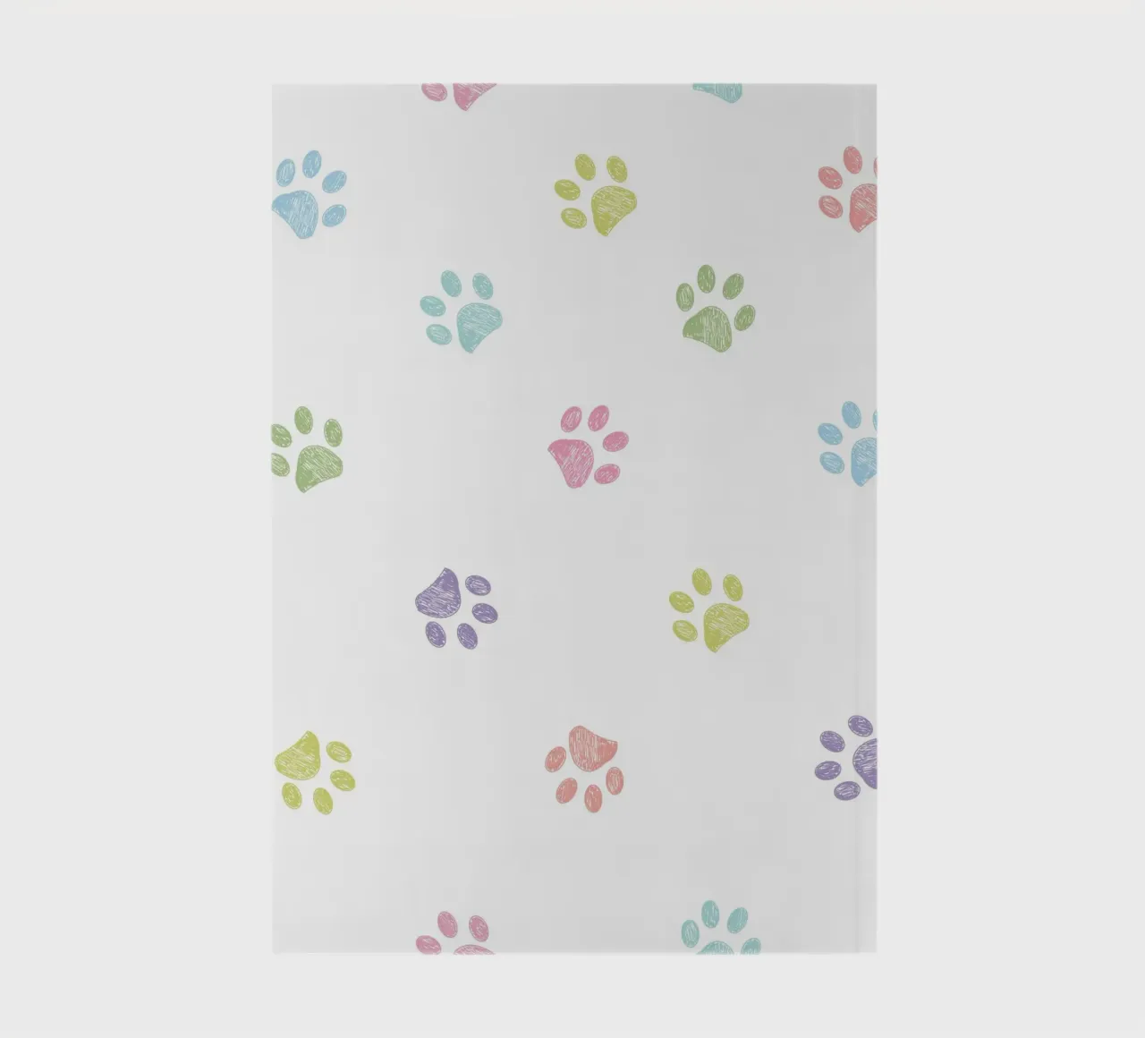 Pastel color paw prints with white background notebook by gulsengunel