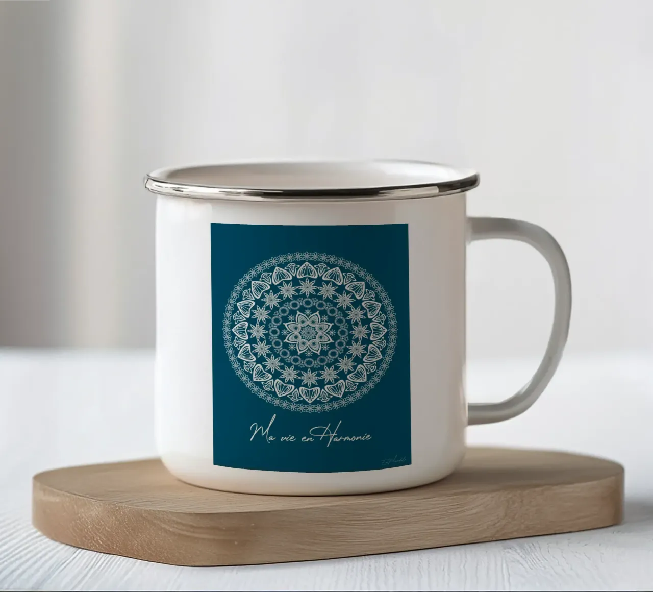 Mandala, la mia vita in armonia tazza in smalto da Collection “Esprit Mandala"
