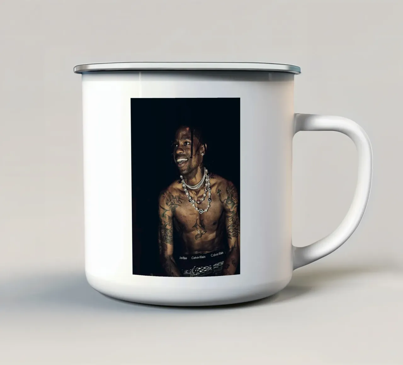 Travis Scott tazza in smalto da Musadad Shop