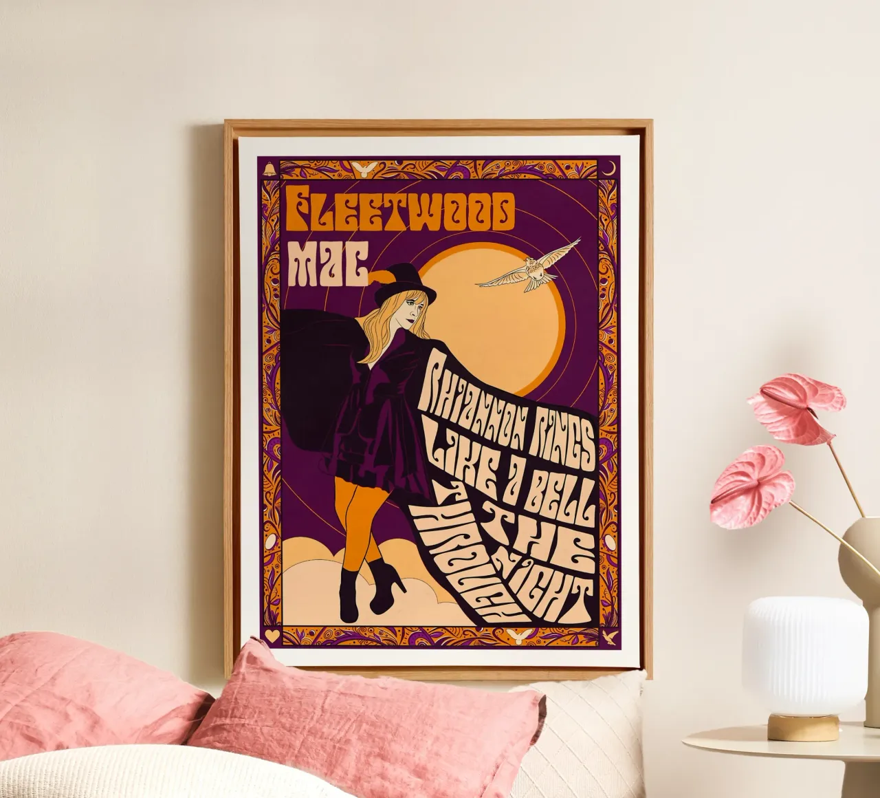 Mejor Banda de Conciertos Leyendas Fleetwood Mac lienzo con Marco flotante de mbapesartur