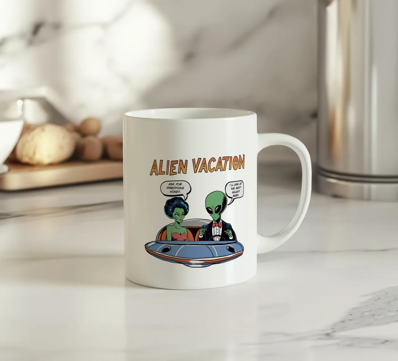 ALIEN VACATION tazza in ceramica da edsonramosart