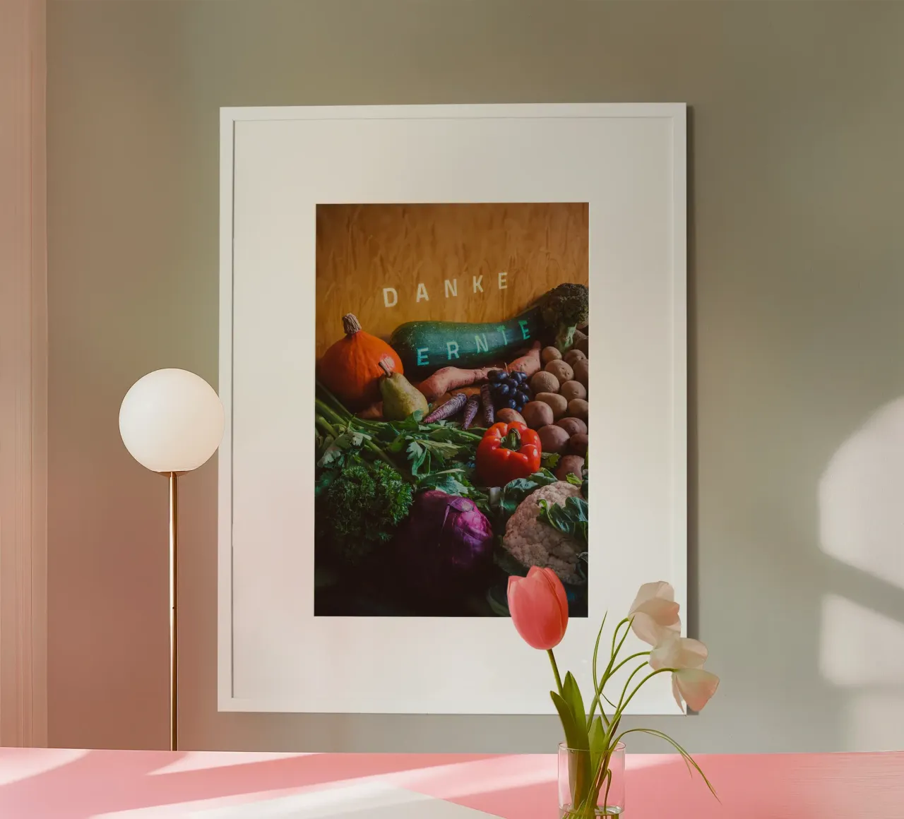 Ringraziamento - Grazie per il raccolto poster con telaio in legno da undarstellbar Christliche Poster