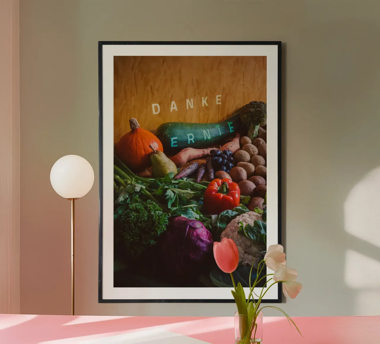 Ringraziamento - Grazie per il raccolto poster con telaio in legno da undarstellbar Christliche Poster