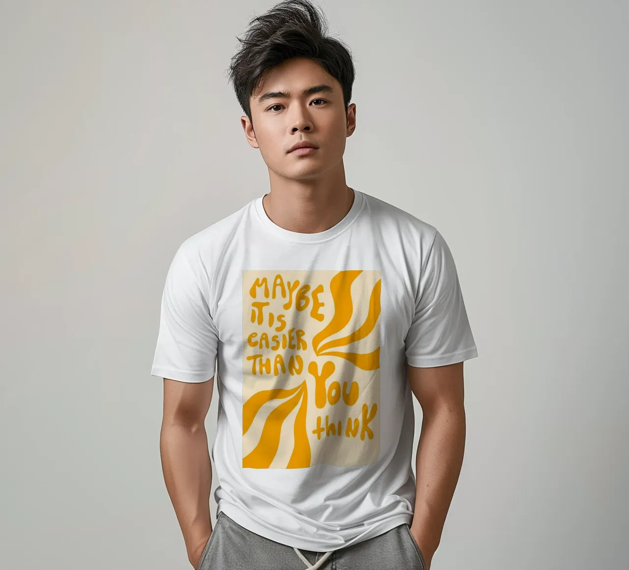 'MAYBE IT EASIER THAN YOU think' t-shirt da Type & Tape