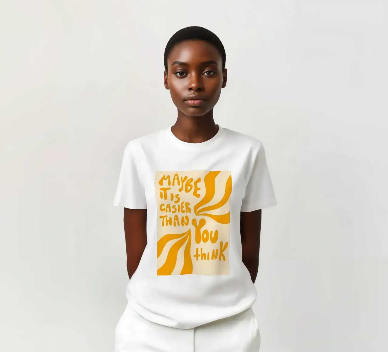 'MAYBE IT EASIER THAN YOU think' t-shirt da Type & Tape