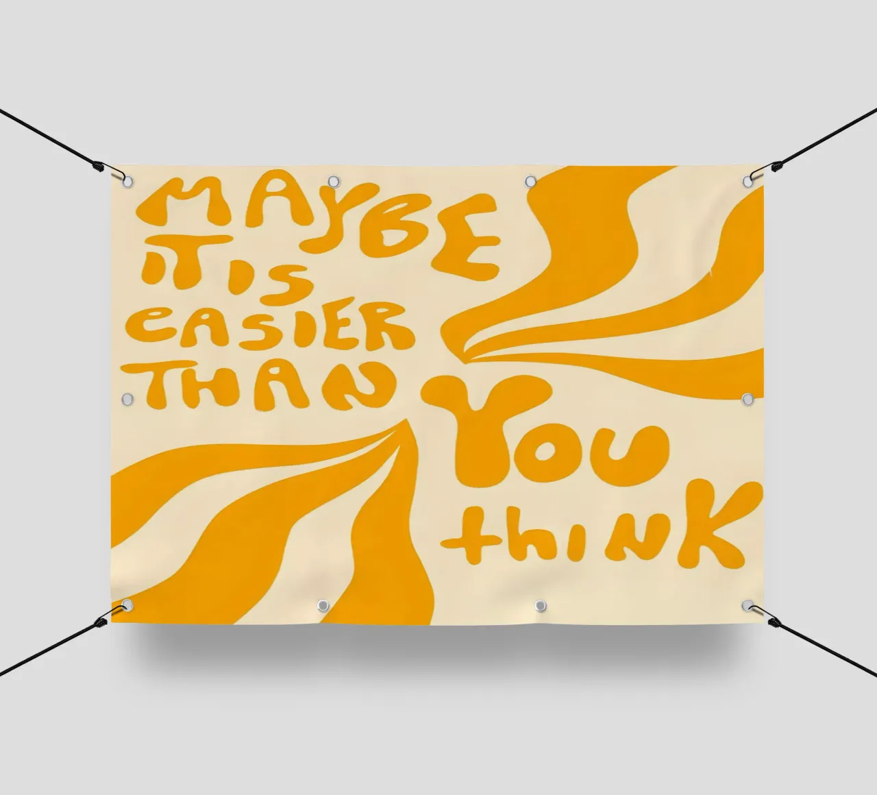 'MAYBE IT EASIER THAN YOU think' telo in pvc da Type & Tape
