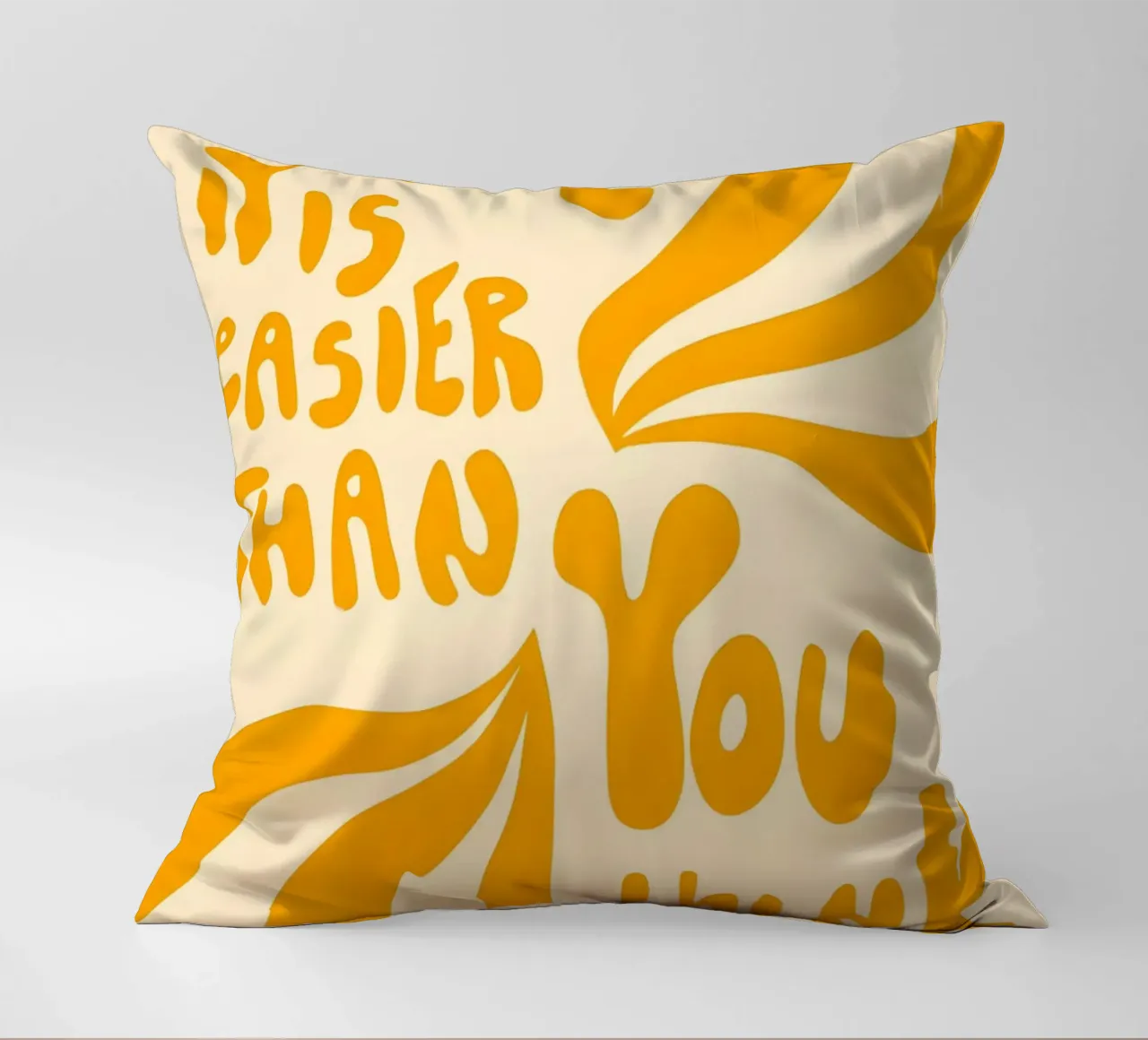 'MAYBE IT EASIER THAN YOU think' cuscino da Type & Tape