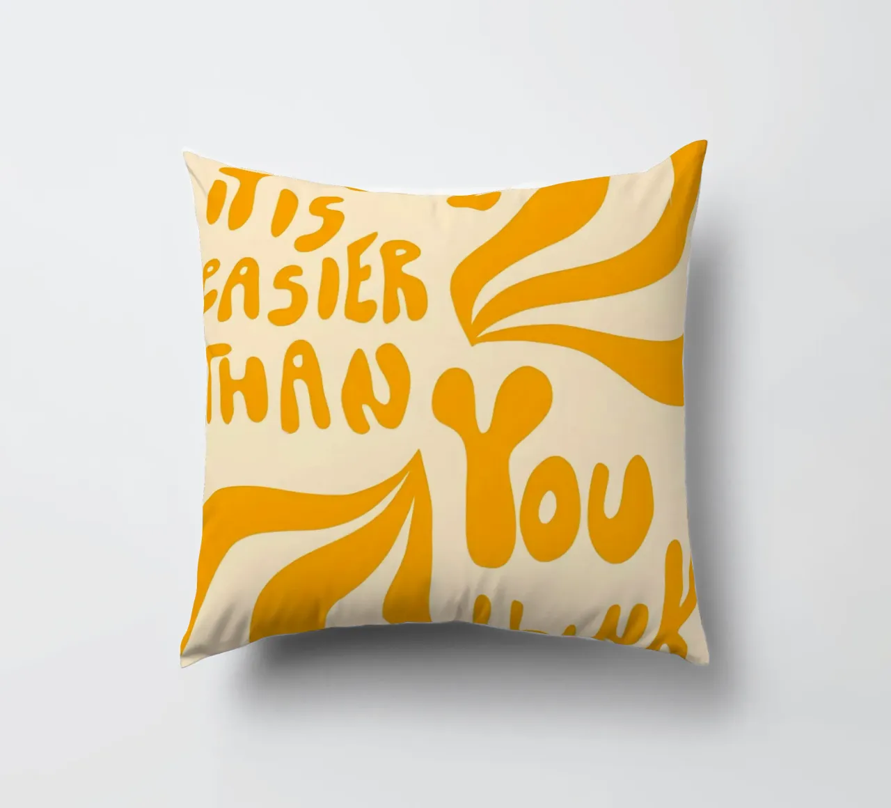 'MAYBE IT EASIER THAN YOU think' cuscino da Type & Tape