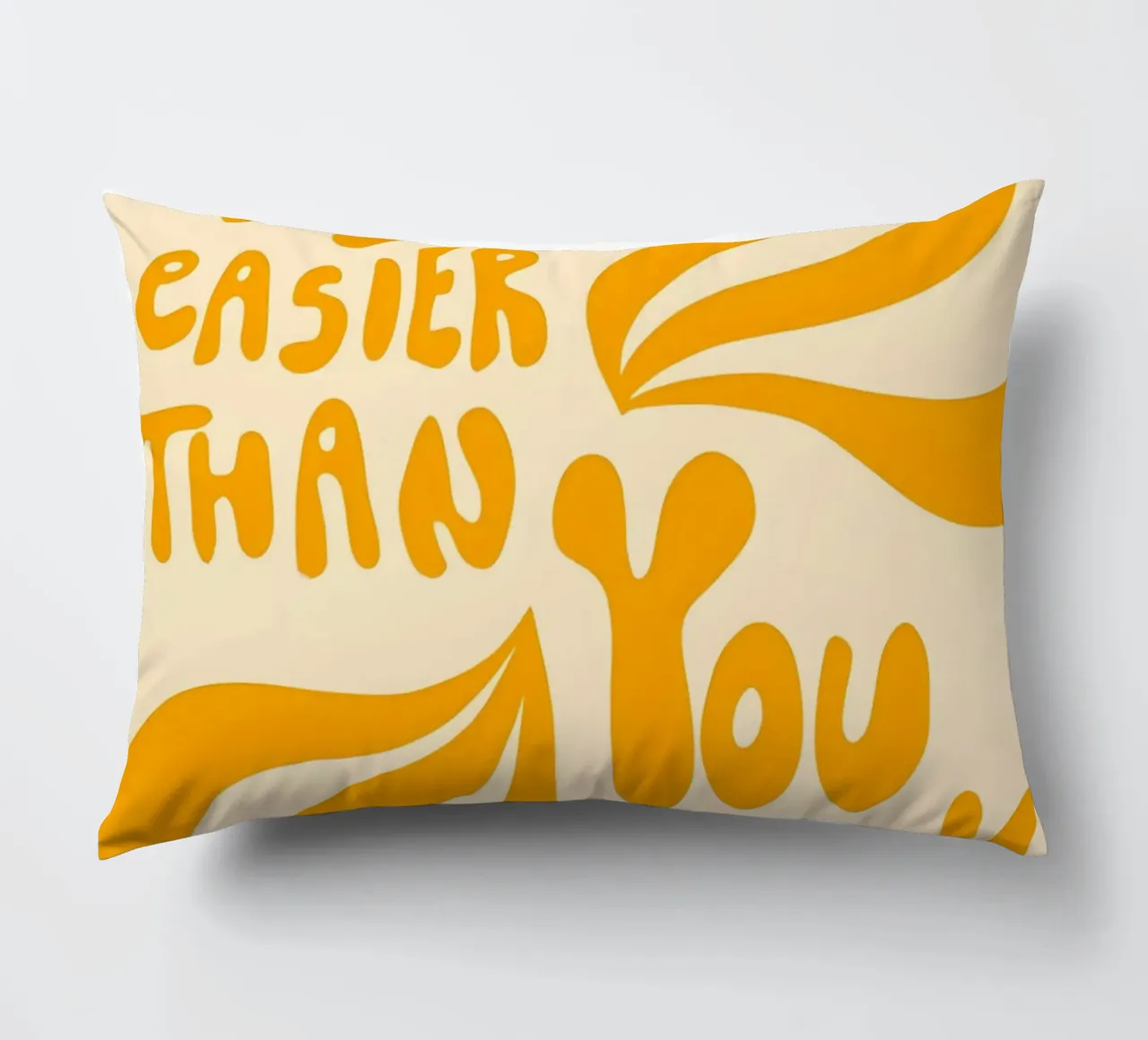 'MAYBE IT EASIER THAN YOU think' cuscino da Type & Tape