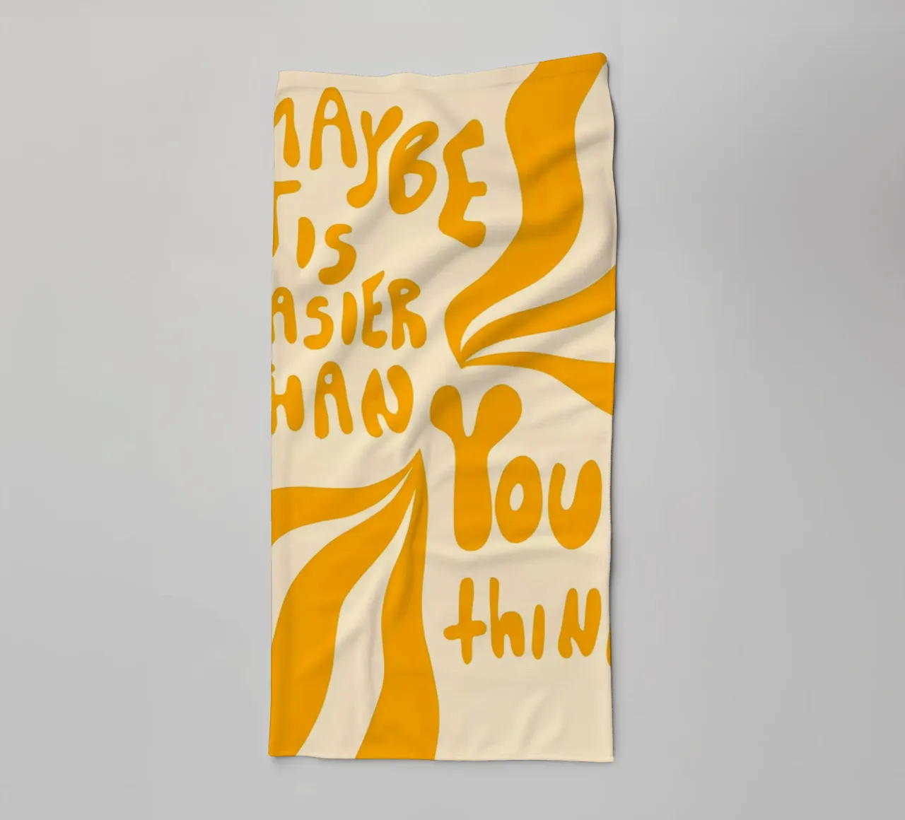 'MAYBE IT EASIER THAN YOU think' asciugamano da bagno da Type & Tape
