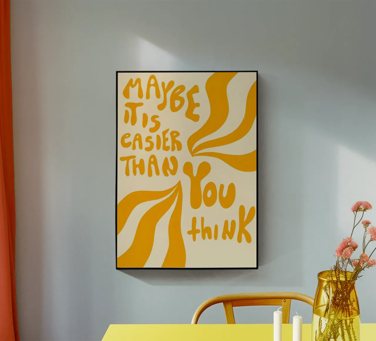 'MAYBE IT EASIER THAN YOU think' plexiglass da Type & Tape
