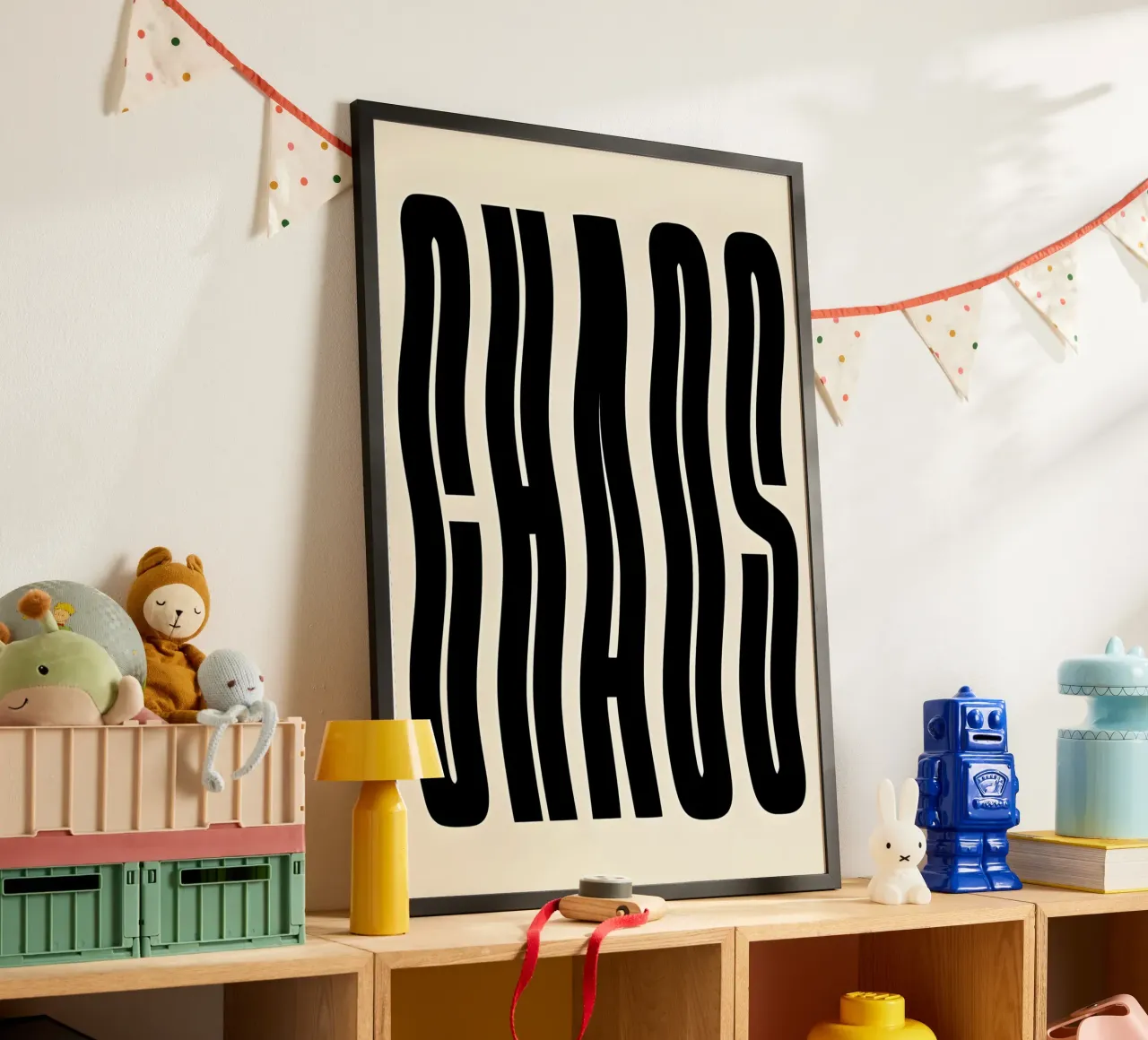 CHAOS poster con telaio in alluminio da Type & Tape