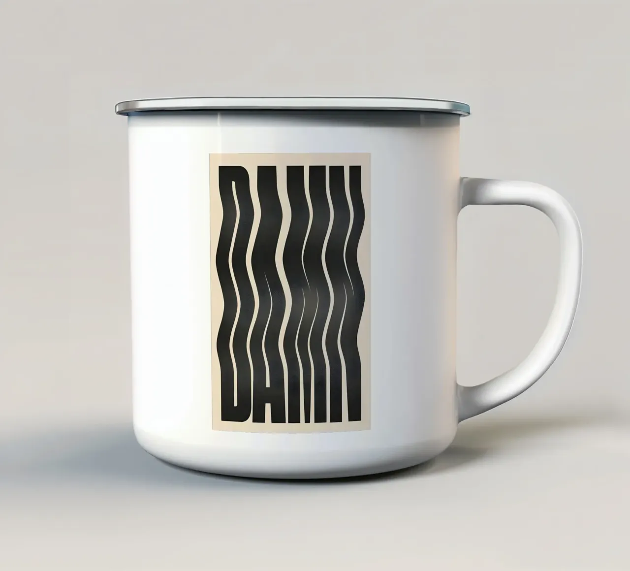 DAMN tazza in smalto da Type & Tape