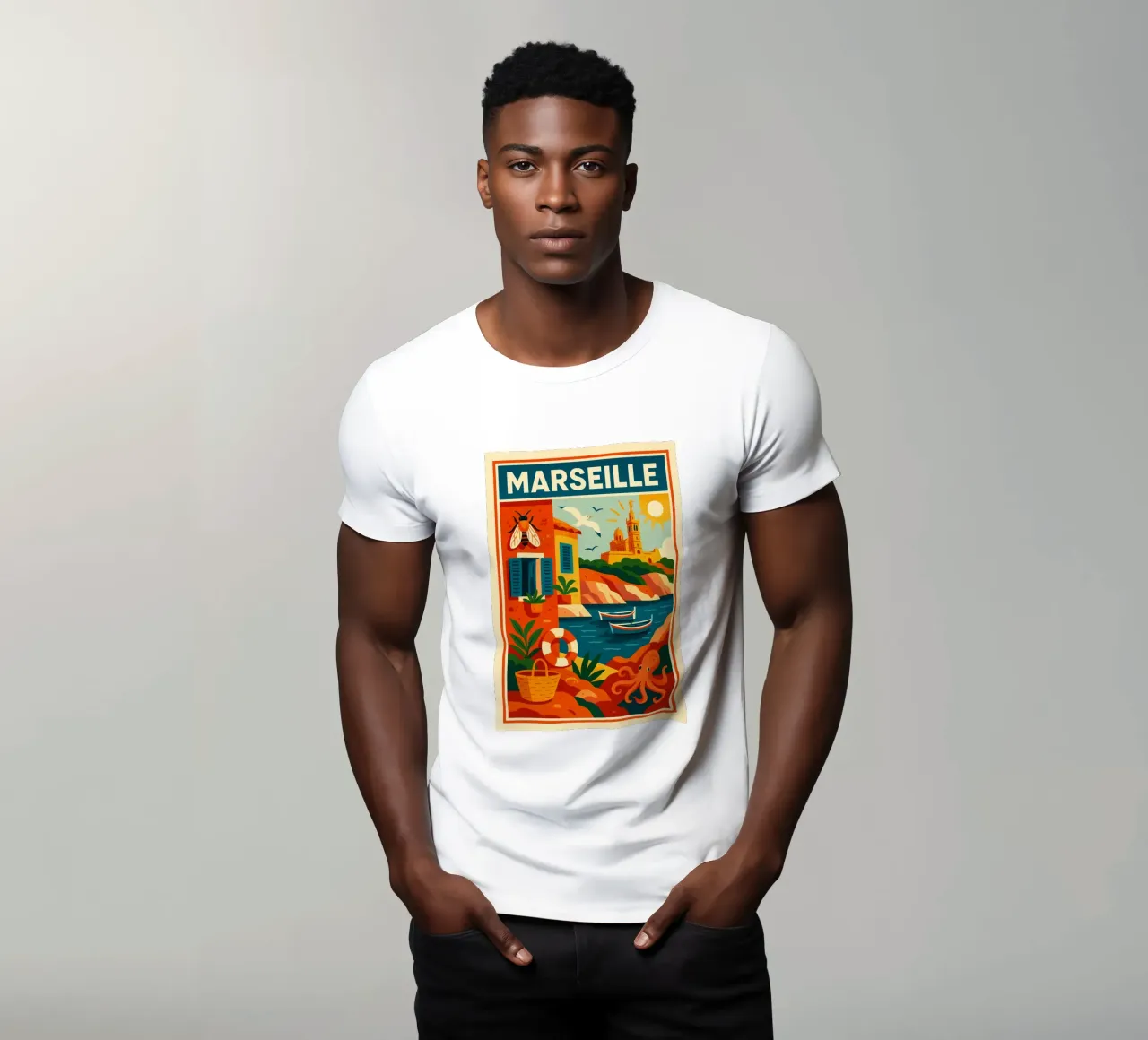 MARSIGLIA - L'éclat du Sud t-shirt da JETLAG | affiches voyage
