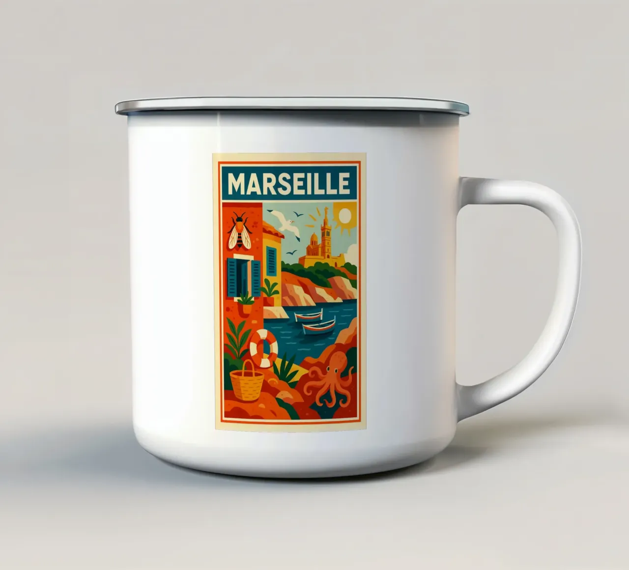 MARSIGLIA - L'éclat du Sud tazza in smalto da JETLAG | affiches voyage
