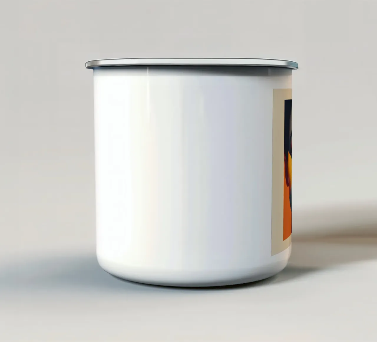 Volto di donna con blocchi di colore geometrici tazza in smalto da DesignDoodle
