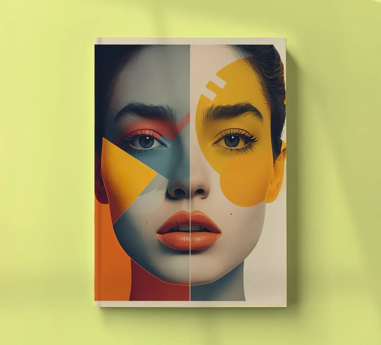 Woman's Face with Geometric Color Blocks notebook by DesignDoodle