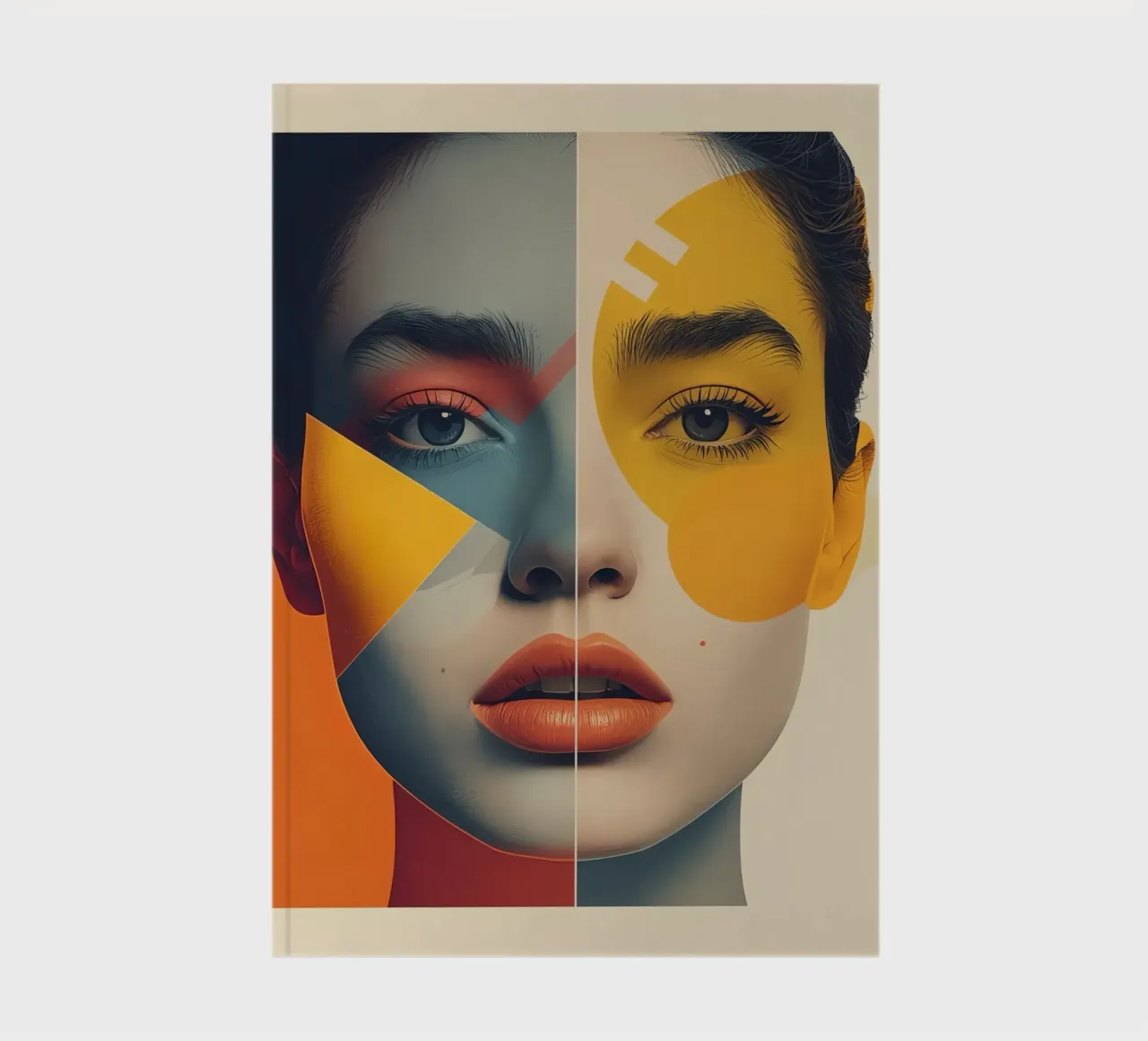 Woman's Face with Geometric Color Blocks notebook by DesignDoodle